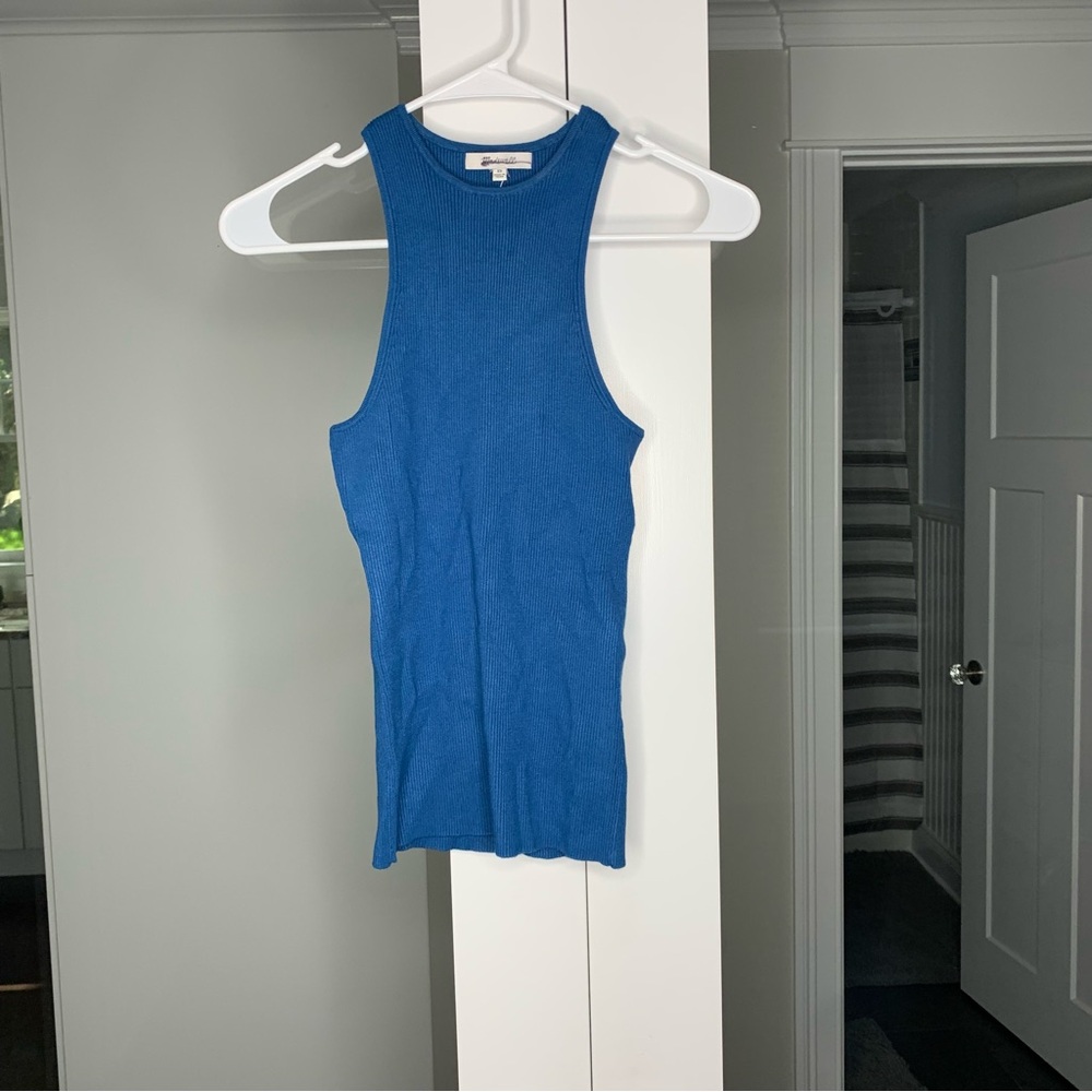 NWT Madewell The Signature Knit Cutaway Sweater Tank Pacific Cove Blue - Picture 2 of 5